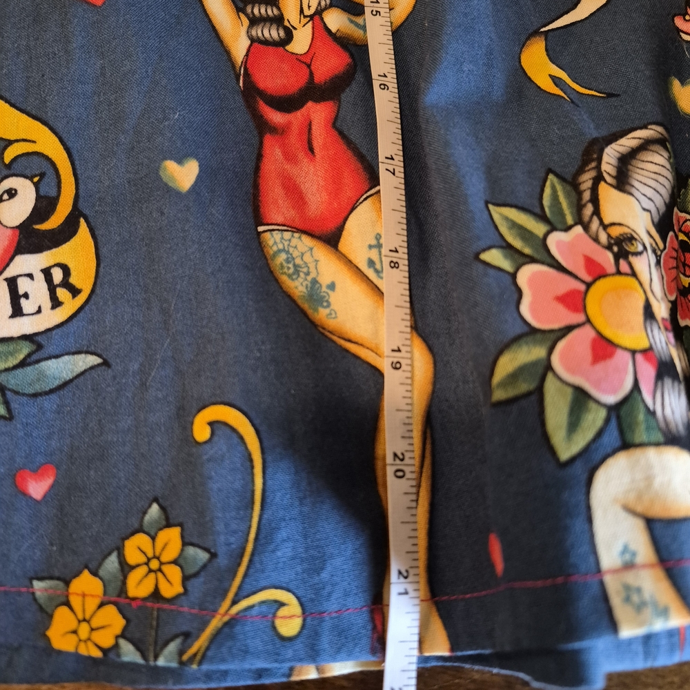 Rockabilly Tattoo Print Skater Skirt - Picture 2 of 5
